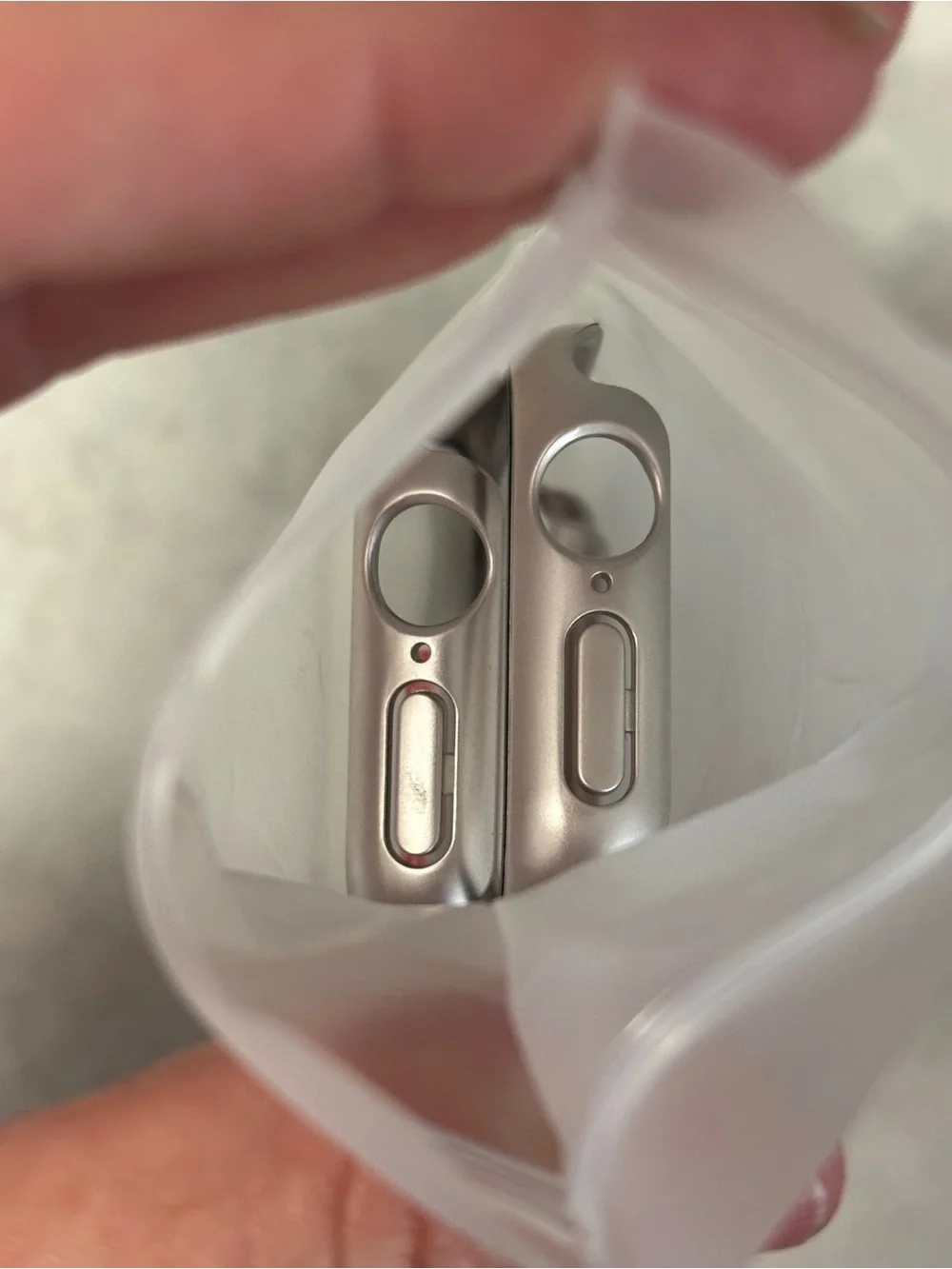 Misxi 2-Pack Silver Apple Watch 44mm Cases w/ Tempered Glass Protectors - NEW